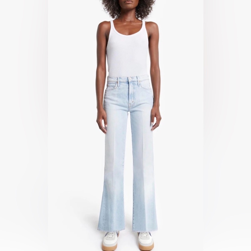 MOTHER Light Wash tomcat roller jeans glamor shot